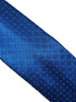 electric bright blue tie with squared pin spot design